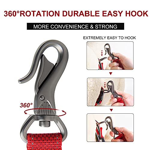 Fida 4 Ft Heavy Duty Dog Leash With 2 Comfortable Padded Handles, Traffic Handle & Advanced Easy Snap Hook, Reflective Walking Lead For Large, Medium & Small Breed Dogs, Pink #TOP3