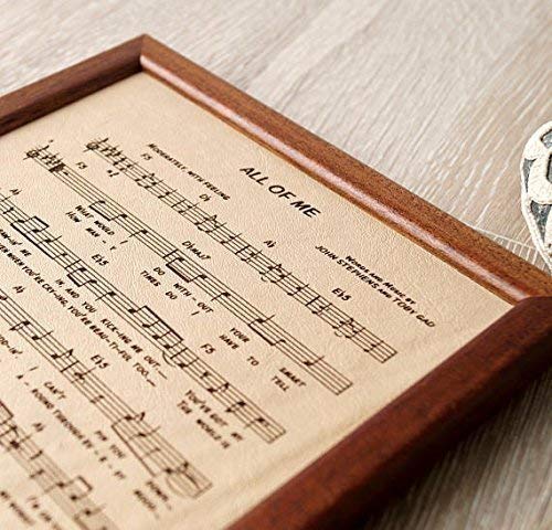 Leather Engraving, Music Notes Sheet Engraved On Real Leather, 3Rd Wedding Anniversary Gift, Leather Picture, Custom Engraving #TOP1