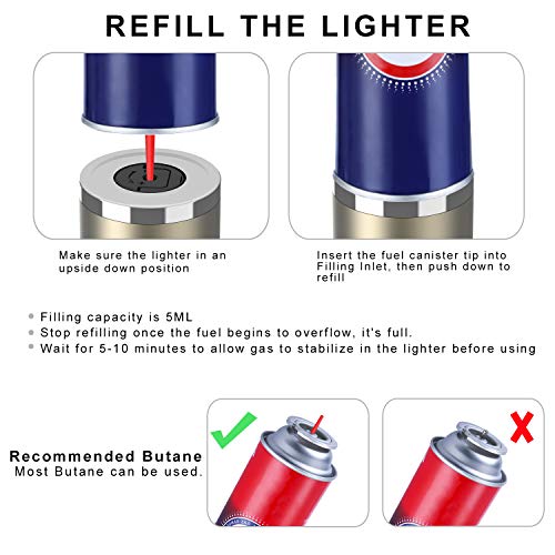 image for Foxfirers Butane Lighter Refillable Lighter Flexible Long Neck Lighter