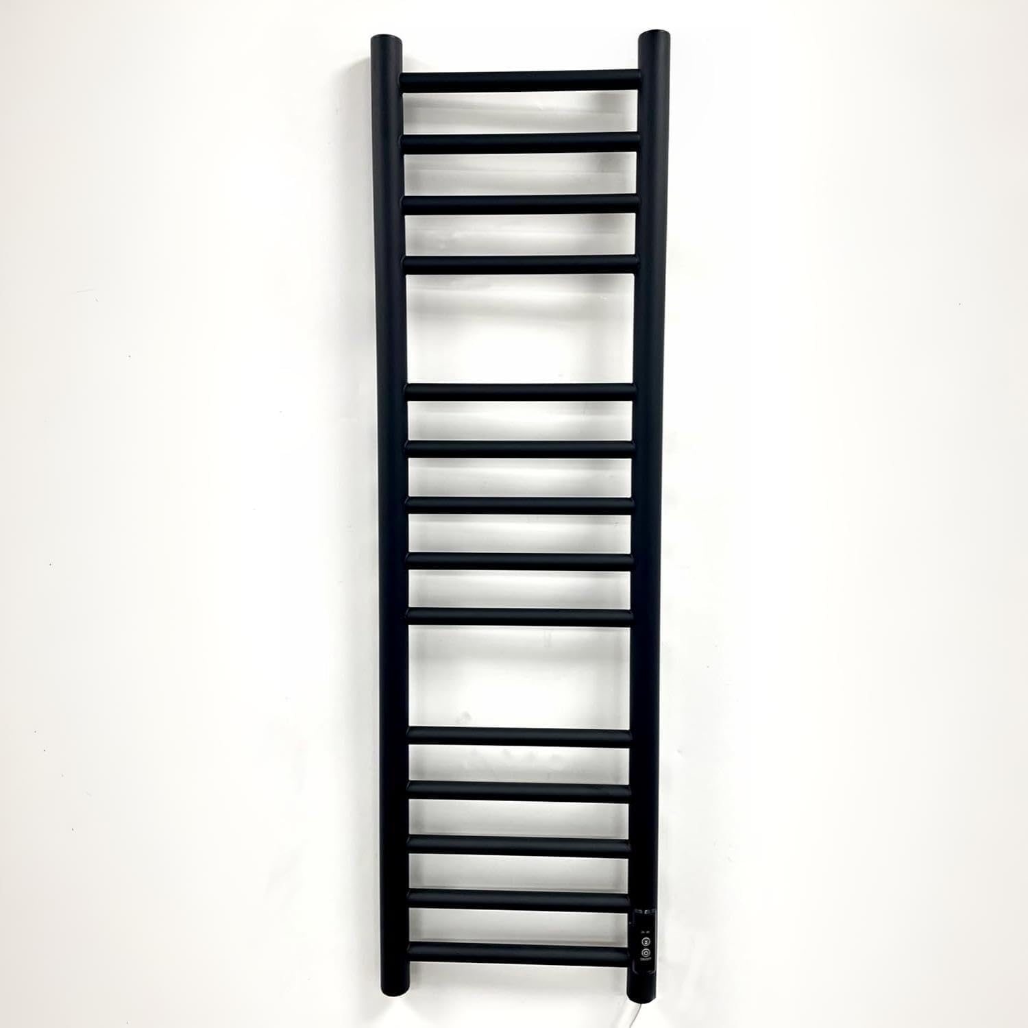 Manissa Barre de Serviettes Chauffante Électrique en Acier Inoxydable Noir Mat 300 W x 1000 mm H Sèche-Serviettes Économique en Énergie