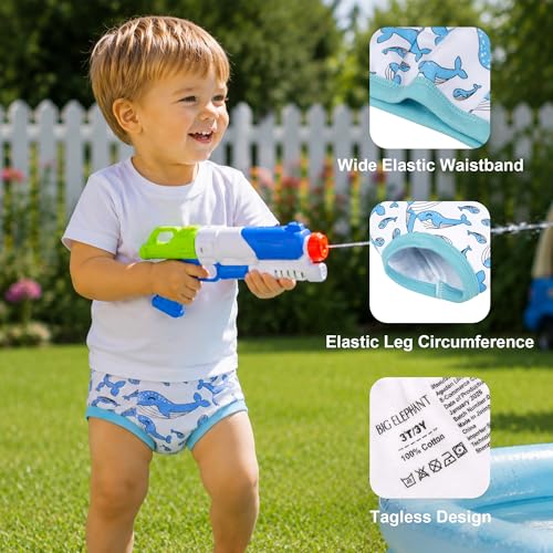 Image of BIG ELEPHANT Toddler Training Pants, Soft Cotton Absorbent Training Underwear for Baby Boys & Girls
