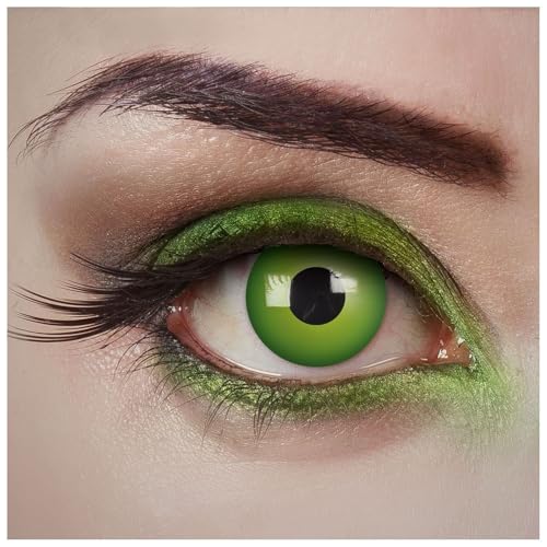 aricona Lentes de contacto coloridas - lentes diárias Magic Green - lentes de contacto verdes para o Halloween e festas de disfarces