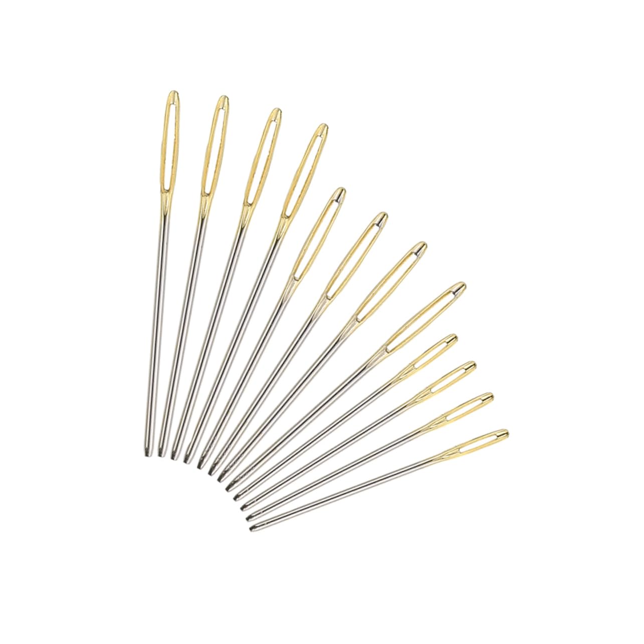 HAPINARY 2 Pack Stainless Steel Large Hole Needles Sewing Knitting Tools Weaving Accessories Smooth Surface Easy Threading