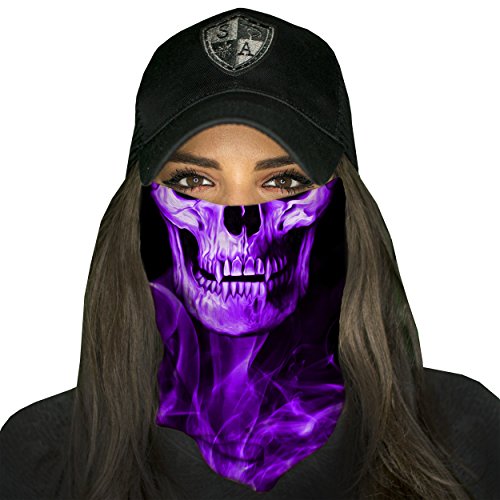 1 Face Shield SKULL TECH | PURPLE CROW Face Shield, SA Face Shield for Men and Face Shield for Women â€“ UV Face Shield