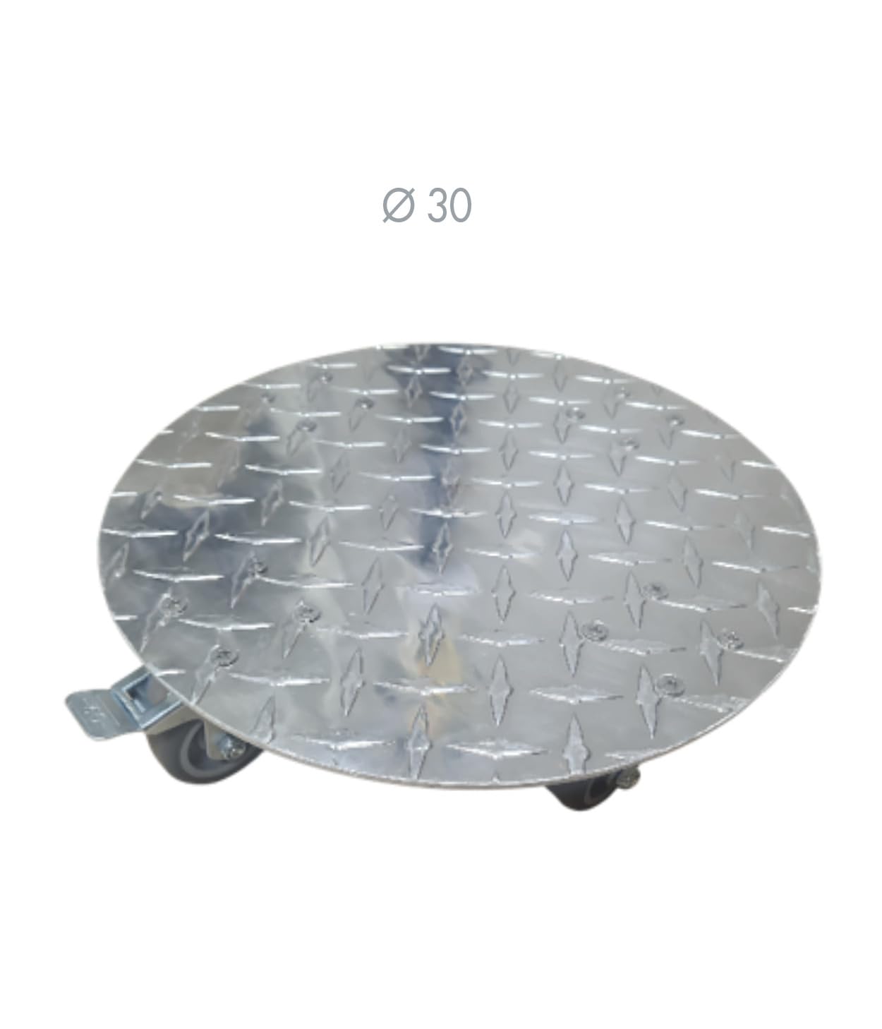 Louis Moulin Roule Plante Rond Aluminium - Support à Roulettes pour Pots de Fleurs - Diamètre 30 cm - Charge Lourde 130 kg - Usage Intérieur et Extérieur