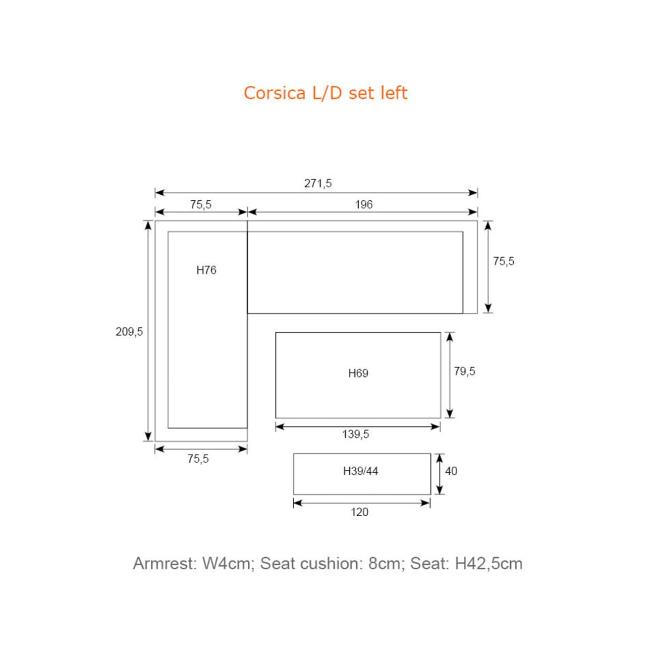 PEGASO Garden Impressions Corsica Lounge Dining Set - 4-TLG. | Aluminium Gartenmöbel wetterfest