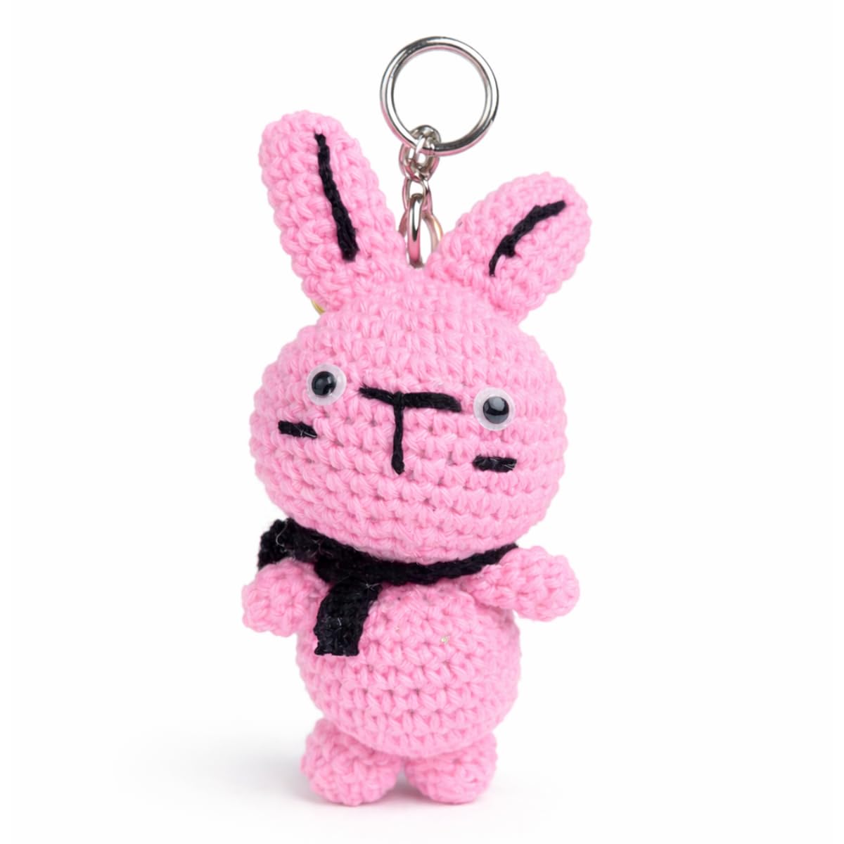 Handmade Crochet Bunny Keychain | Cute Amigurumi Bunny Bag Charm for Handbags, Keys & Gifts-image-6