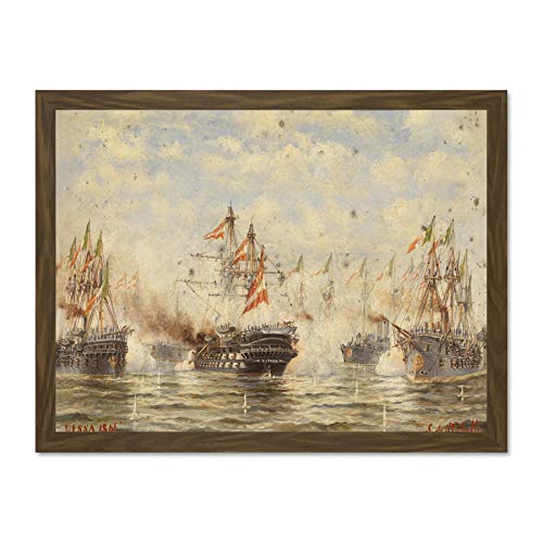 Doppelganger33 LTD Painting Rubelli Von Sturmfest Battle of Lissa Wall Large Framed Art Print Poster Wall Decor 18x24 inch Supplied Ready to Hang