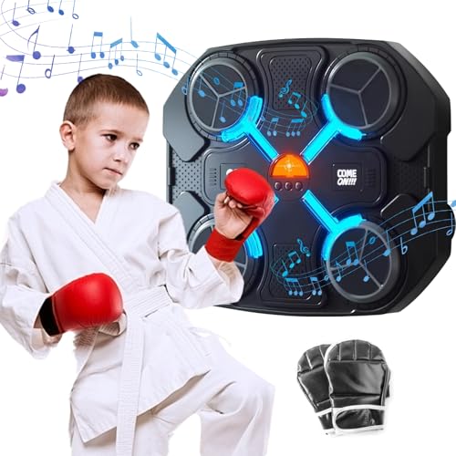 Yaasier Máquina Boxeo Musical, Dispositivo de Boxeo Electrónico Portátil de Pared en Casa, Música Blue...