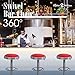 Sophia & William Bar Stools Counter Height, Adjustable Swivel Round Counter Stools with Footrest, PU Leather Retro Diner Stools for Kitchen Home Shop Bar Pub Restaurant (Red 1 pcs)