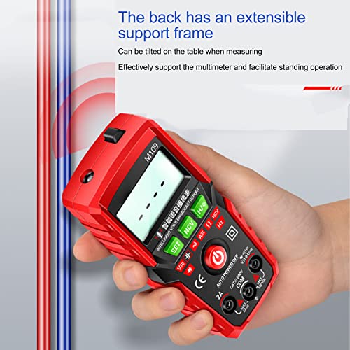 Multimètre numérique portable avec diffusion vocale écran rétroéclairé NCV testeur voltmètre rouge - 6
