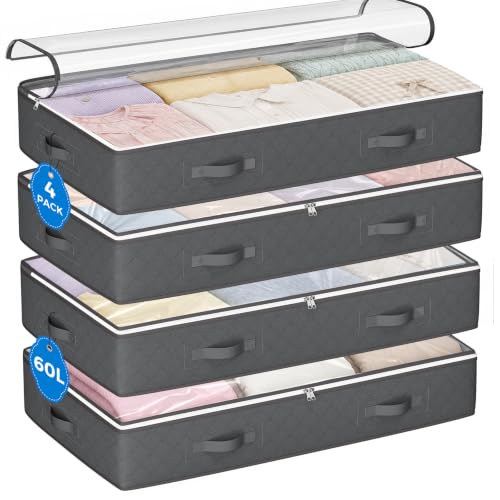 Image of Budding Joy Under Bed Storage Containers, Storage Bins with Clear Lids