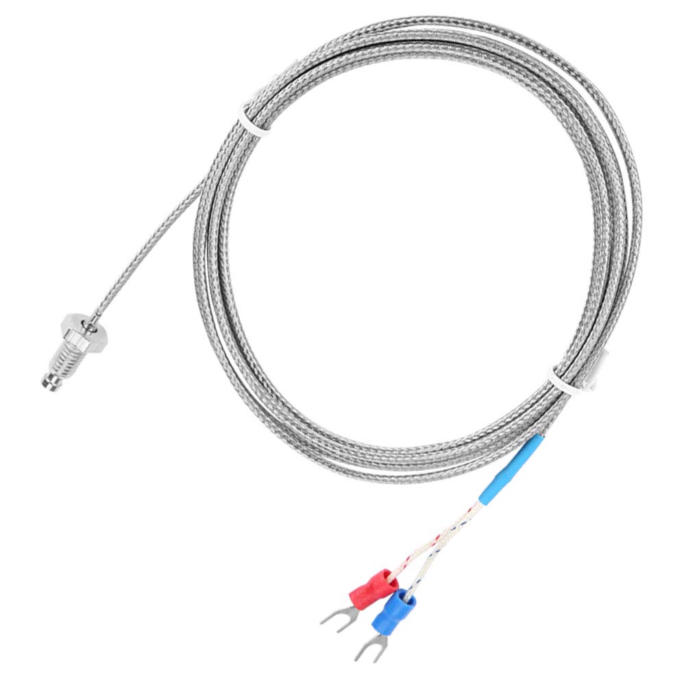 M6 Screw Fine Thread Type K Thermocouple Temperature Sensor Wire 0-400? Small Size Fast Thermal Response Extension Cable Simple Structure (2M)