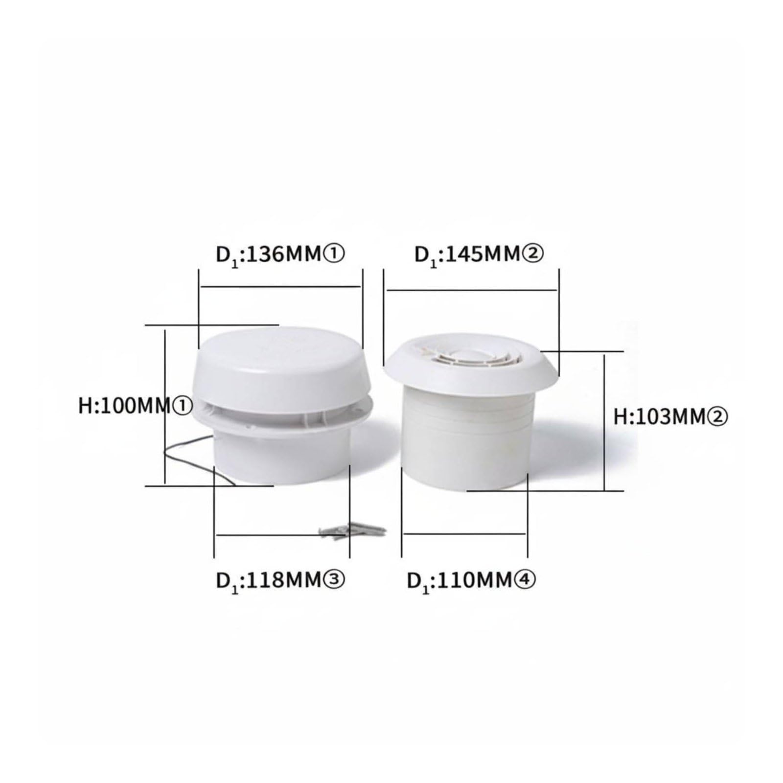 Gralara 12v Dachlüfter Leise Rundlüfter Einbauform Dachventilator für Wohnwagen