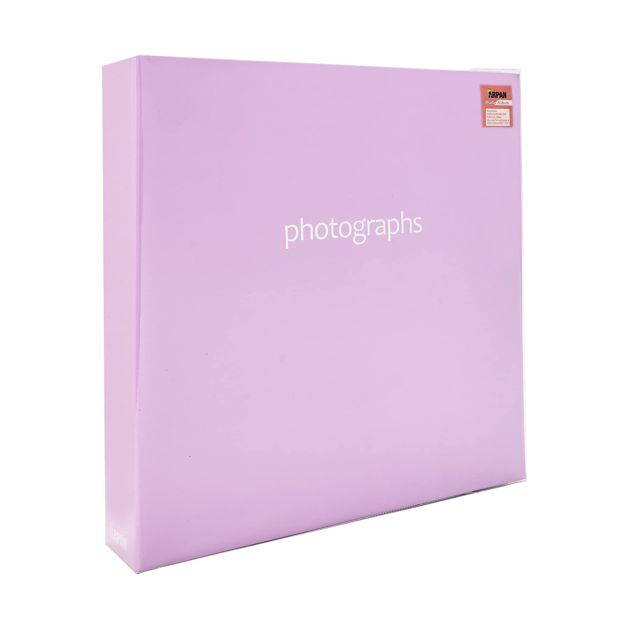 Arpan Purple Extra-Large 3-Ring Binder Self Adhesive Photo Album 20/Sheets 40/Sides (Purple)