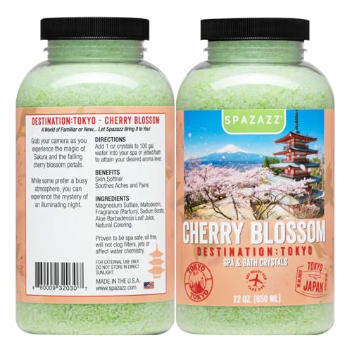 Hot Tub Aromatherapy Spa & Bath Salt Crystals - Cherry Blossom - Tokyo Destinations Collection - Scents for Relaxing in Spas and Bath Tubs - Skin Softening Magnesium Mineral Soak by Spazazz - 22 oz - Image 3