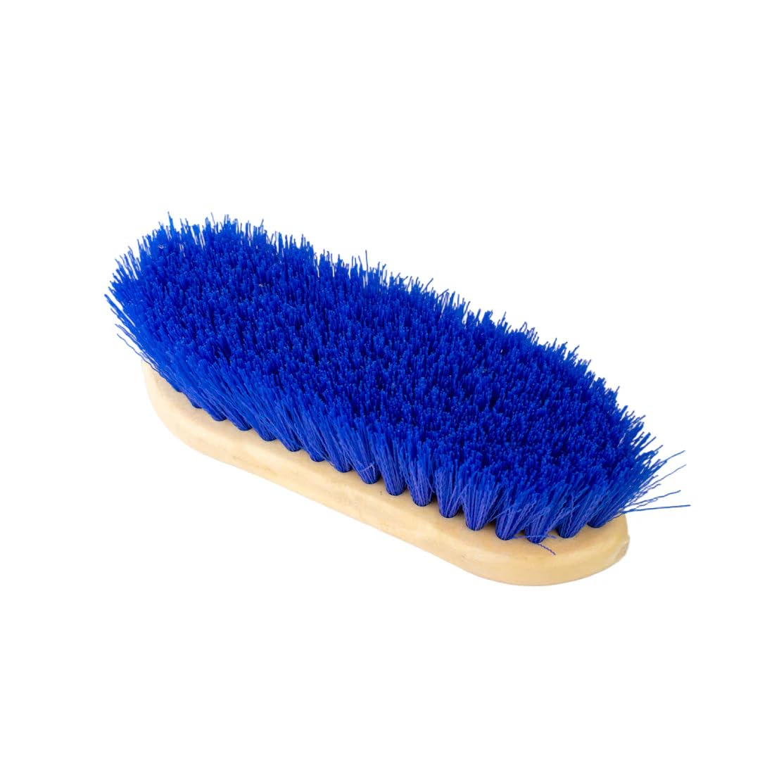 GS Equestrian & Country Plastic Dandy Brush – Durable Grooming Brush for Horses, Firm Bristles for Mud & Dust Removal (Blue)