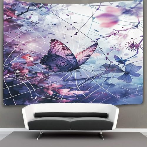 Tapisserie effet 3D papillons grand format pour relief mural de salon