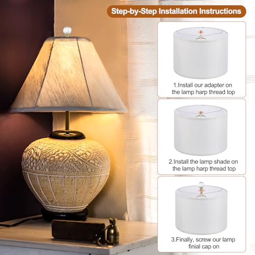 Image of PATIKIL 1 /4-27 Lamp Finial Cap for Lampshade Harp Top, 4Pcs Cap Nut Screw Cap Knob Clear Pumpkin Ball Shaped Crystal Lamp Shade Decoration for Table Floor Lamp, Gold Tone
