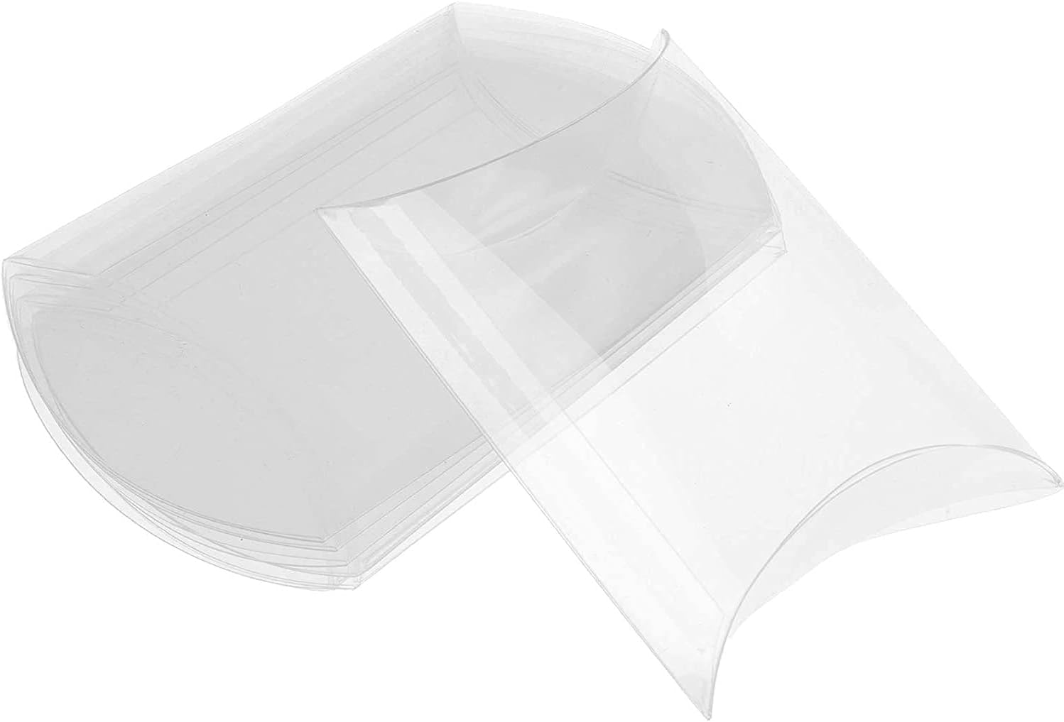6" x 5.25" Large Clear Plastic Pillow Gift Box for Wedding