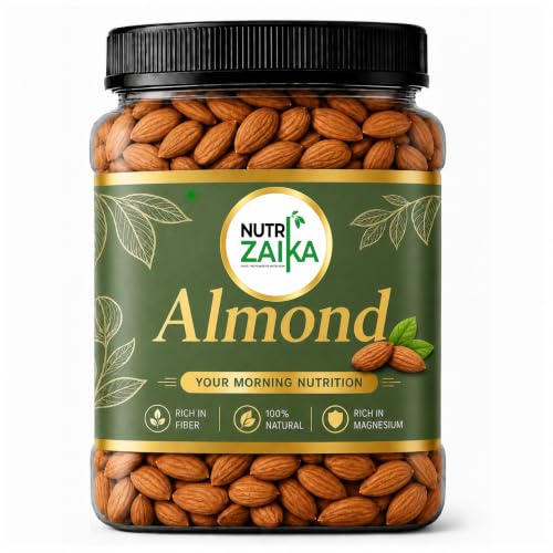 Image of NUTRIZAIKA Natural Almonds 500g | Badam Giri Rich In Protein & Dietary Fiber Almond | Crunchy Texture & Delicious Nutty Flavour | No Added Preservatives Or Artificial Flavors
