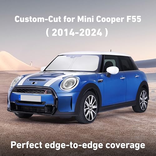 Image of EcoNour Windshield Sunshade Compatible for Mini Cooper F55 2014-2022 2023 2024, Sun Visor for Front Windshield & Window Sun Shade Cover, UV Heat Blocker & Protector, Car Accessories