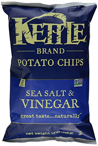 Image of Kettle Brand Potato Chips, Sea Salt and Vinegar, 13 Ounce (Pack of 10)