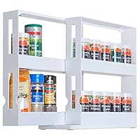 UPP Portaspezie in plastica Estensibile I 2 cassetti I Piccolo Contenitore I Accessori per la Cucina e Il Bagno I 27,5 x 10,5 x 28 cm I Bianco