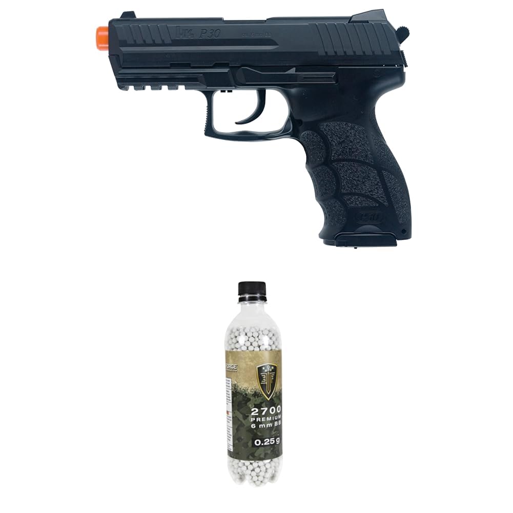 Bundle of Umarex HK Heckler &amp; Koch P30 6mm BB Pistol Airsoft Gun - Includes 400 BBS + Elite Force Premium 6mm Airsoft BBS Ammo, .25 Gram, 2700 Count