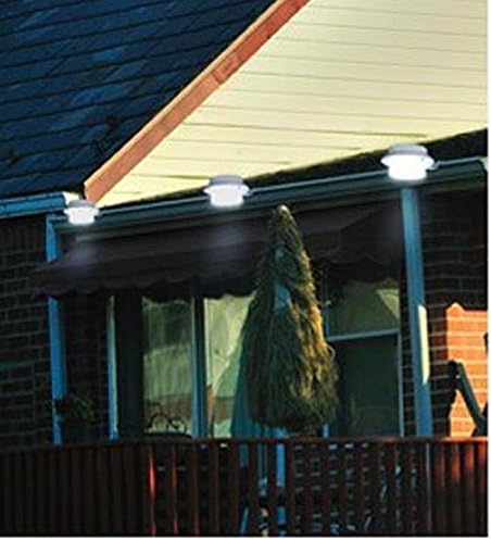 HOSL 6 Pack LED Solar Powered Outdoor Gutter / Fence / Wall Light (battery is included)