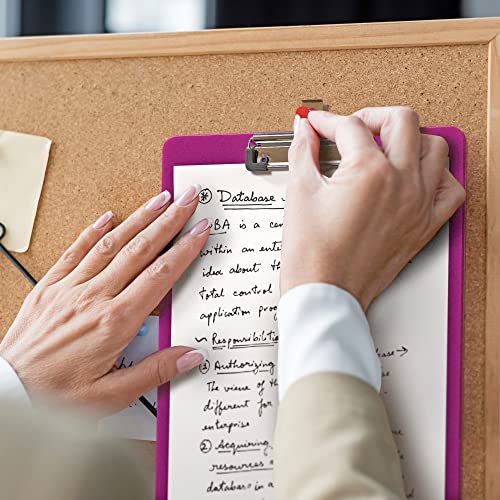 Image of KIGGOS Acrylic Clipboards 12.5 x 9, Transparent Assorted Colored 6 Pack Letter Size Clipboards with Low Profile Metal Clips, Hold up to 100 Sheets, Lightweight Set for Classroom, School, Office & Home