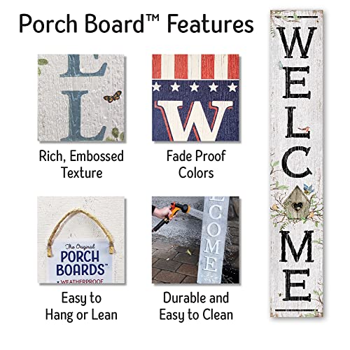 My Word! Welcome Birdhouse Porch Board Welcome Sign And Porch Leaner For Front Door Porch Deck Patio Or Wall - Indoor Outdoor Spring & Summer Farmhouse Rustic Vertical Porch And Yard Decor – 8”X46.5” #TOP5