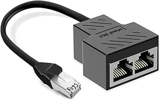 1 to 2 Port RJ45 Network Ethernet Adapter Splitter,esbeecables Ethernet Splitter 1 Male to 2 Female LAN Ethernet Splitter Adapter Suitable Super Cat5,Cat5e,Cat6,Cat7
