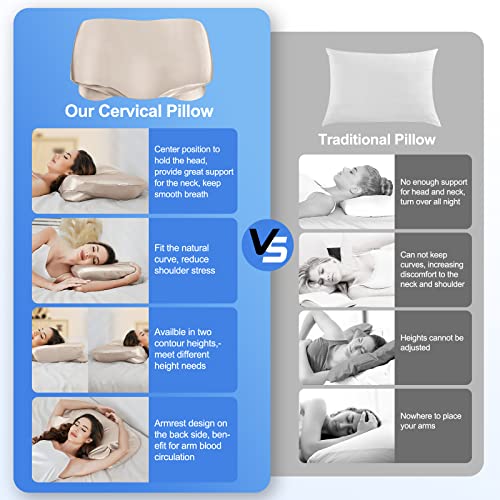 Zelimun Memory Foam Pillow, Cervical Pillow With 2 Different Pillowcases, Orthopedic Pillow For Pain Relief, Ergonomic Neck Pillow For Side, Back & Stomach Sleepers #TOP6