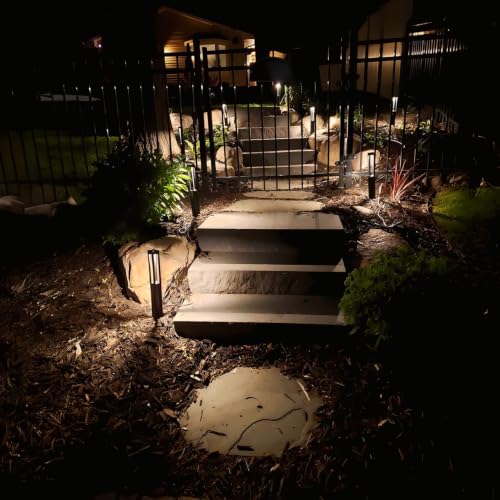 Image of LEONLITE 2-Pack 3W 5CCT LED Low Voltage Path Lights Aluminum Black