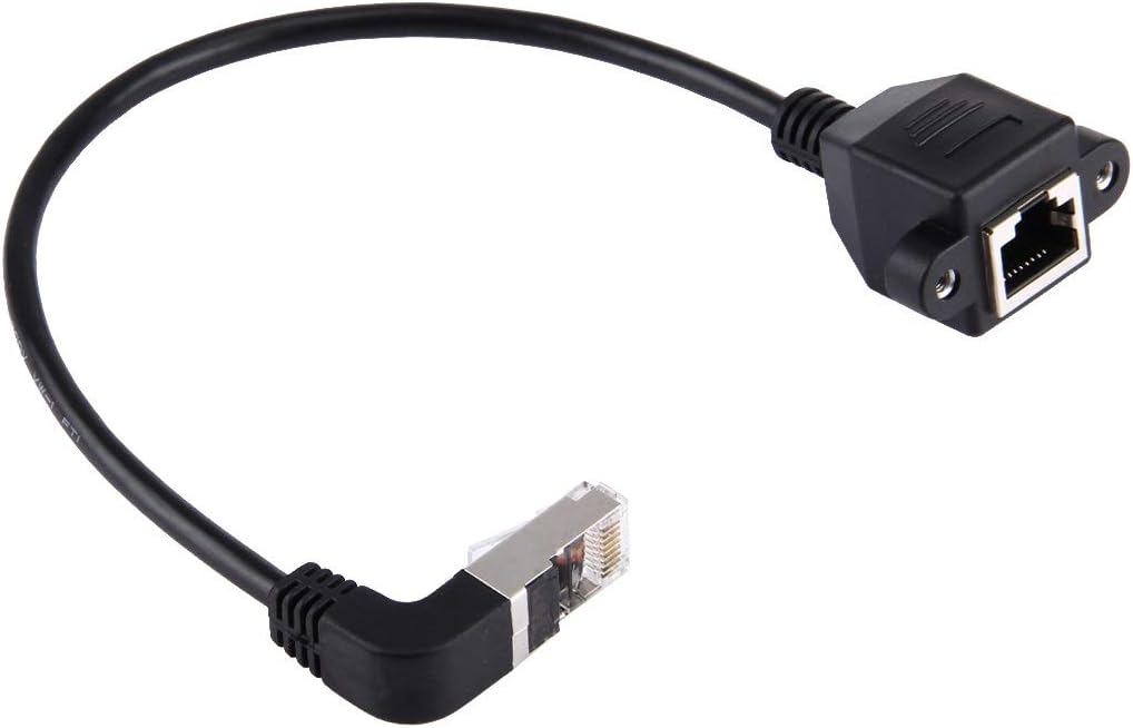 GHZHEGIZHUND Lan Cable 30cm RJ45 Male Bent Down to RJ45 Female LAN Extension Cable Networking Accessories