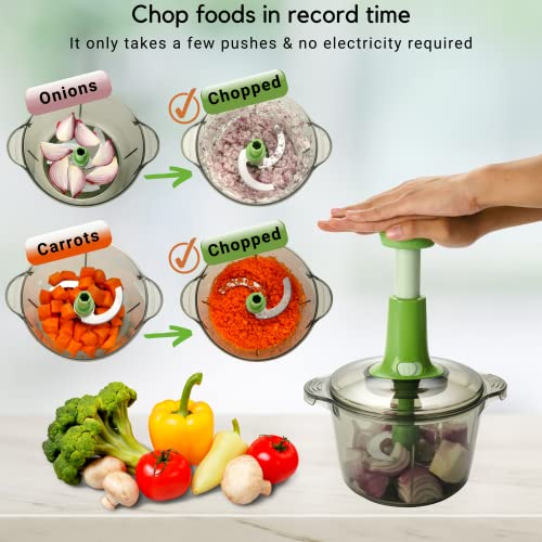 Brieftons Express Manual Food Chopper: Large 8.5-Cup, Hand Chopper Vegetable Cutter To Chop Veggies, Fruits, Herbs, Garlic Onion Chopper For Salsa, Salad, Pesto, Guacamole, Coleslaw, Indian Cooking #TOP2