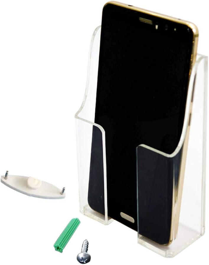 Media Organizer Storage Box Acrylic Transparent Wall Mount Mobile Phone Holder Remote Control (Single Grid)