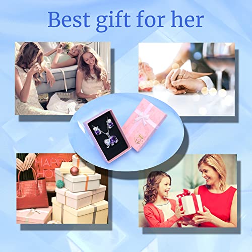 Gzwhd Purple Amethyst Elephant Necklace And Earrings Set For Women Silver Tone Jewelry Set, Birthday/Graduation Gifts For Girls/Students/Animal Lovers/Biologist #TOP5