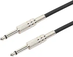 PluCable Cabo de audio P10 para P10 Mono Profissional P1050P Preto, Conexoes em metal, 5 Metros