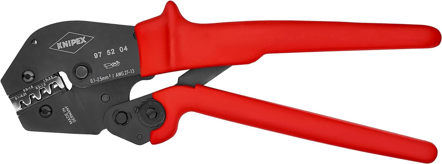 KNIPEX Crimpadora también para trabajar a dos manos con fundas de plástico antideslizantes 250 mm, 97 52 04 | Adecuado también para uso con dos manos con fundas de plástico antideslizantes de 250 mm
