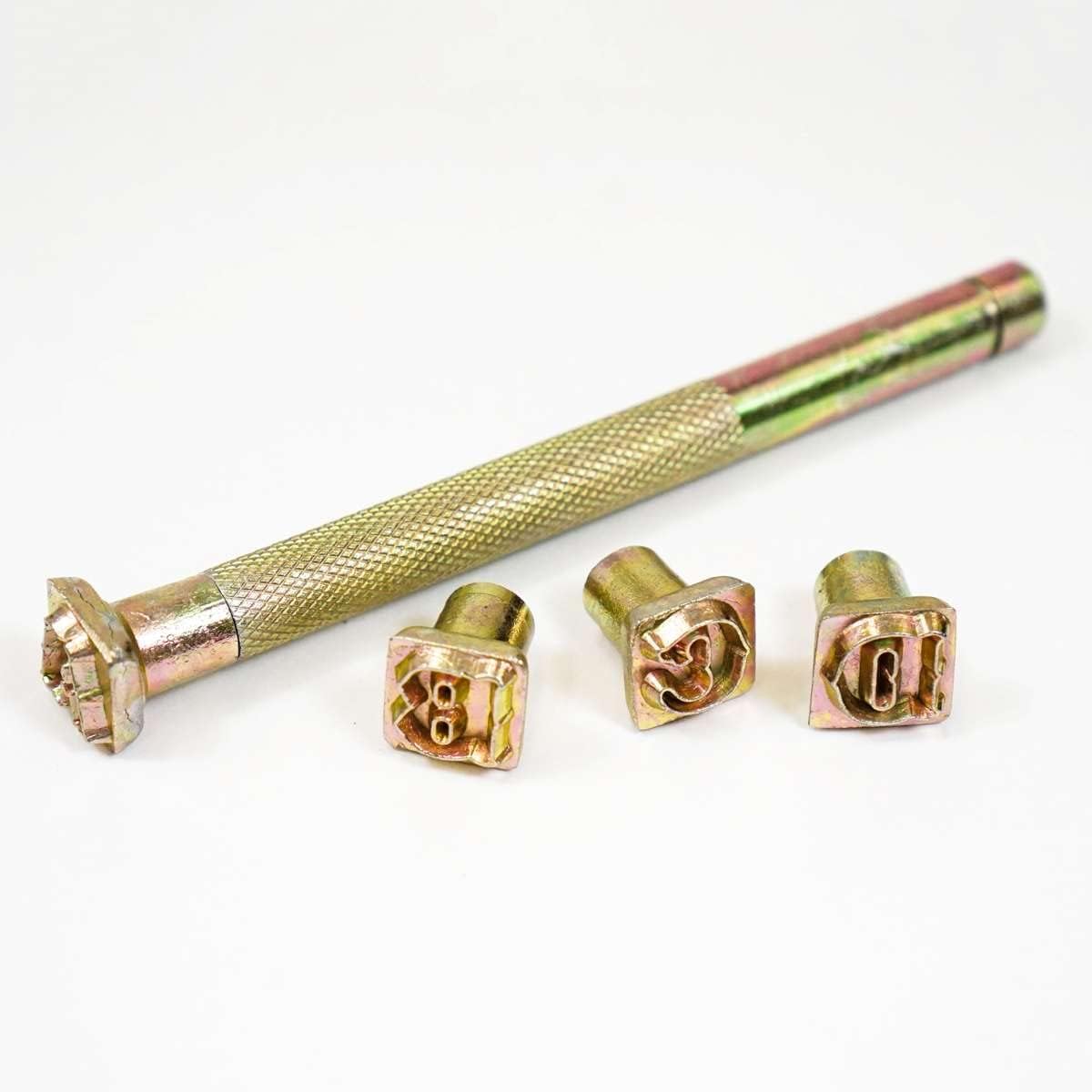 Springfield Leather Company Professional 27 Piece 3/4" Standard Metal Alphabet Leather Stamp Set with Handle for Leather Stamping Projects