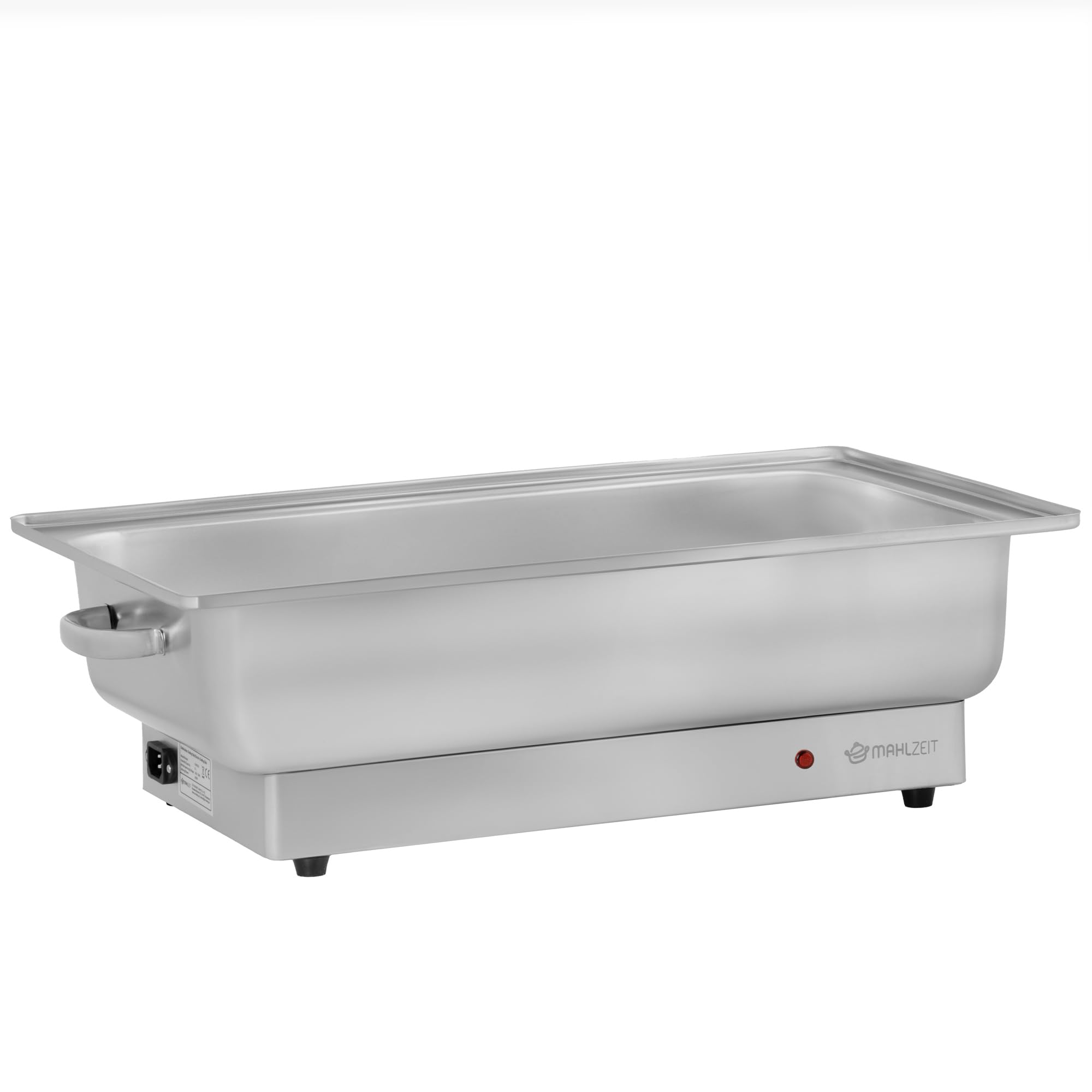 Mahlzeit Chafing Dish Chauffe-plat électrique en acier inoxydable avec GN 1/1 | 9 litres | Jusqu'à 80 °C | Chauffe-plats avec couvercle enroulable | Récipient de maintien au chaud pour buffet et