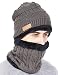 MissShorthair Men Beanie Hat Scarf Set Slouch Warm Knit Hat Neck Warmer for Winter