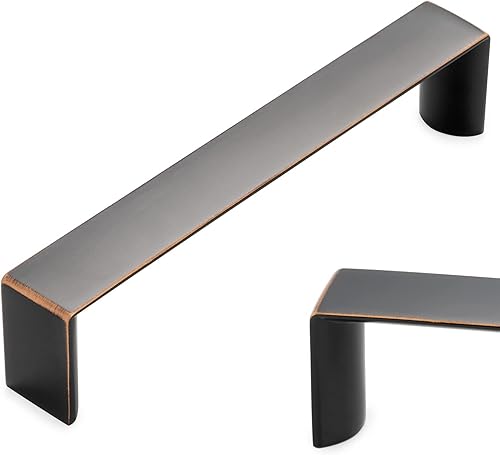 Miniatura 7 de KOOFIZO Manija ancha de gabinete  Tirador de muebles dorado cepillado, distancia entre tornillos de 5 pulgadas, paquete de 10 unidades para puerta