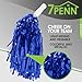 7Penn Cheerleader Pom Shakers - 12 Pair Blue Metallic Foil Cheer Dance Pom Shakers - Mini Pom Cheerleading Bulk Set