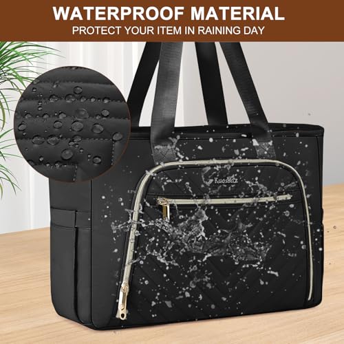 Kuosdaz Teacher Tote Bag for Women 15.6in Laptop Bag Work Bags for Women Nurse Bags,Black - image 6