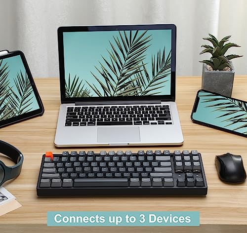 Image of Keychron K8 Wireless Bluetooth /USB Wired Mechanical Keyboard, Hot-swappable Tenkeyless 87 Keys RGB LED Backlit Gateron Brown Switch N-Key Rollover, Aluminum Frame for Mac and Windows