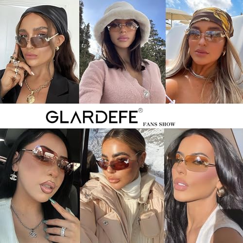 Y2k Sunglasses for Women - Trendy Rimless 2000s Fashion Sun Glasses Rave Shades2