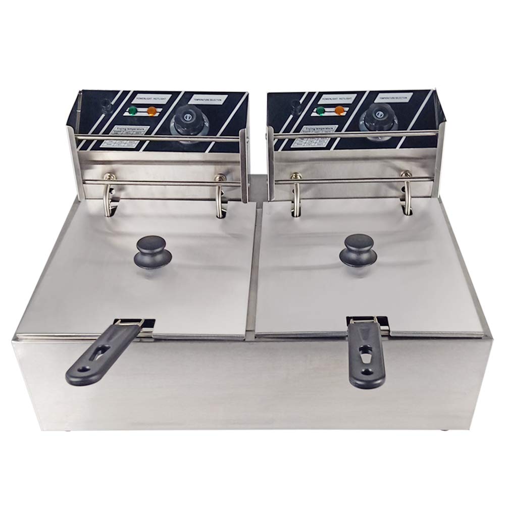 Friggitrice Elettrica Professionale TAIMIKO 12L - 6000W, Acciaio Inox, Termostato 60-200°C, 220V - Foto 5